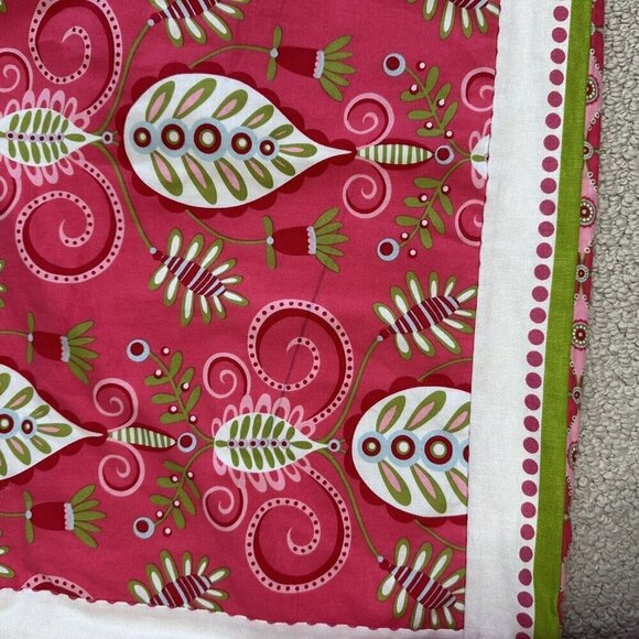 Gatehouse Lane Euro Sham Pillow Covers Pink Green Floral Set of 2 - Picture 2 of 7